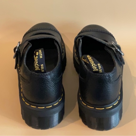 Dr. Martens ADDINA FLOWER BUCKLE LEATHER PLATFORM SHOES - Picture 3 of 4